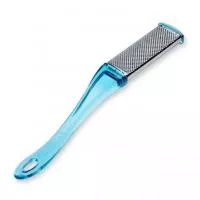 Терка педикюрная металлическая 2 сторонняя изогнутая крупная(прозрачно-зеленая) (dga-260)