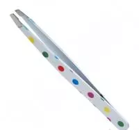 Пинцет для бровей Solinberg 2234,наклонное окончание с четкими гранями,цветной